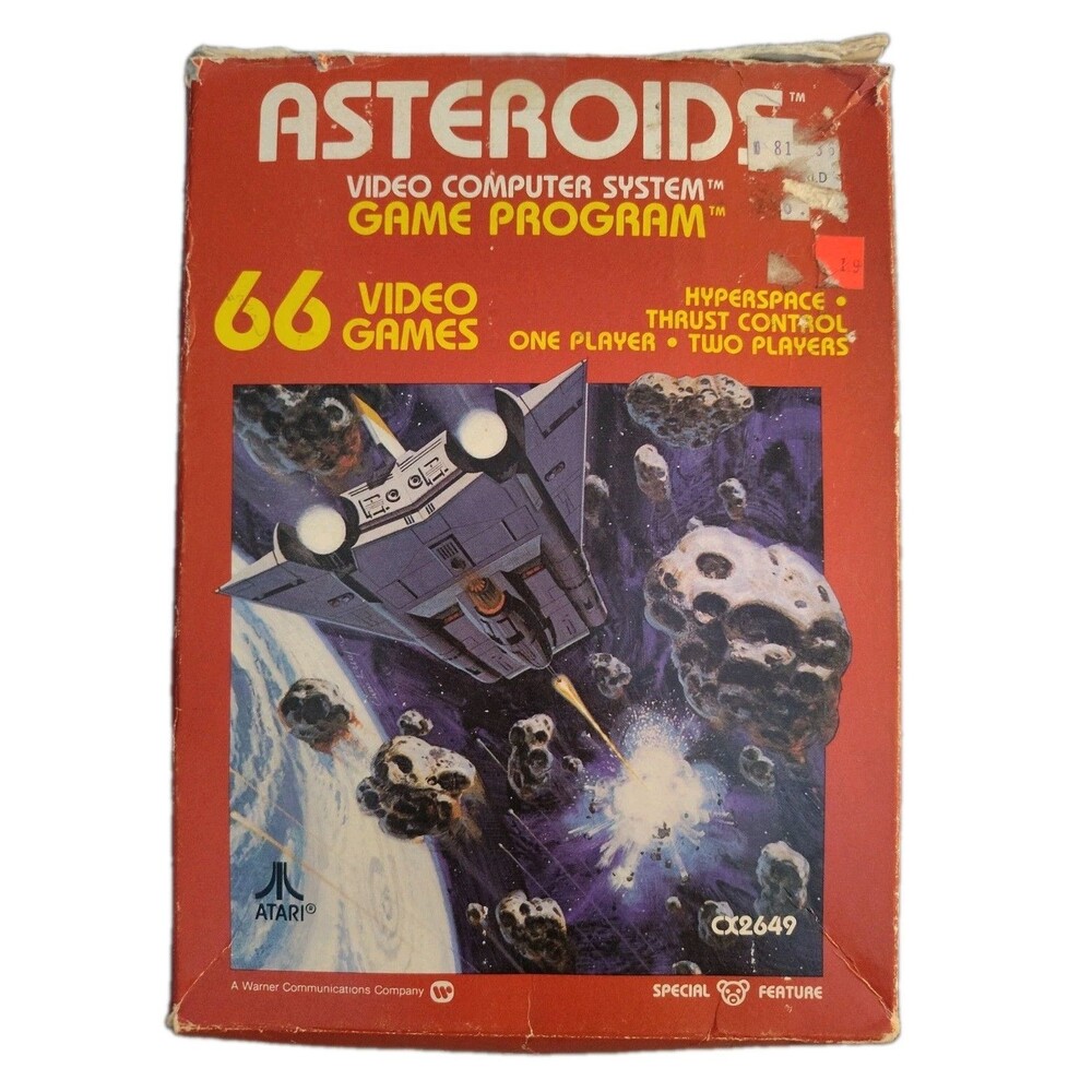 ASTEROIDS Atari 2600 1981 GAME PROGRAM - CIB Box Manual Original Authentic